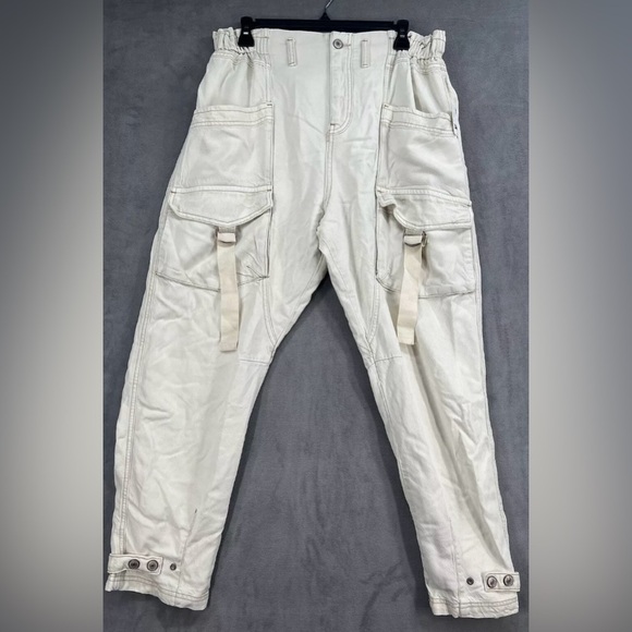 NWT Free People We the Free Hazel Drop Waist Jeans M Warm White New $158 denim - Picture 2 of 4